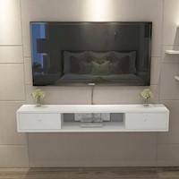 Mesa de TV Cambara 50" Movenda Blanco Jalador Circular